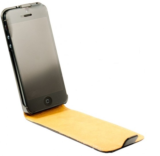 Custodia-Flapper-iPhone-5--in-pelle-nera-2